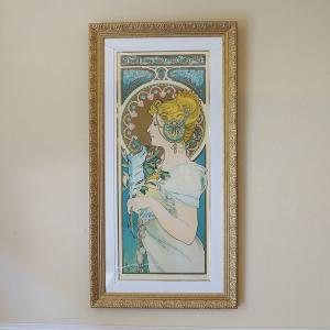 絵通販 ミュシャ 4つの芸術 詩歌 Poetry 額縁付き : 絵画販売のアート