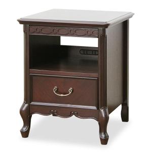 東海家具工業 ナイトテーブル サイドテーブル 2口 コンセント付