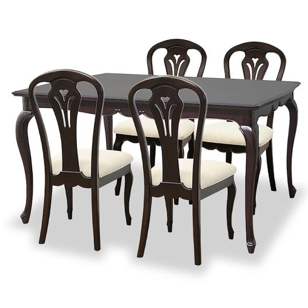 フルール Fleur-DM ダイニング5点セット DT165-EXT チェアB 4脚 エクステンショ...