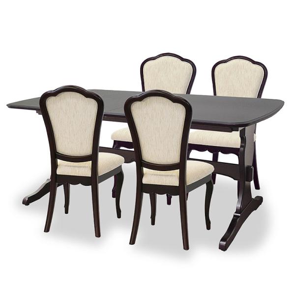 フルール Fleur-DM ダイニング5点セット DT165-EXT チェアD 4脚 エクステンショ...