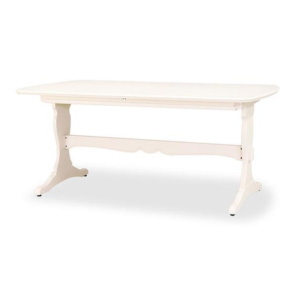 フルール Fleur-WH ダイニングテーブル 伸長式 DT165-EXT ホワイト 送料無料 開梱...