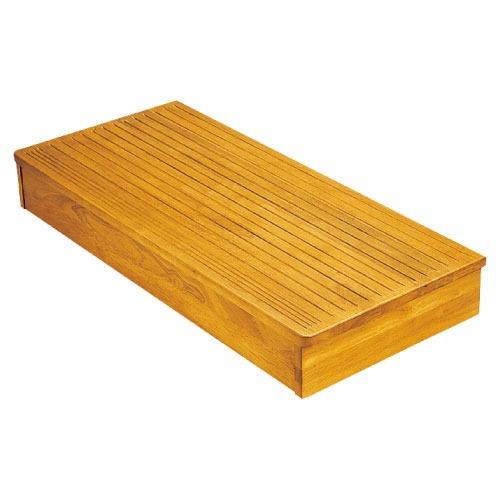 玄関用 木製踏台 DX 1段 12W マツ六 [013-7391] W900×H120~150×D4...