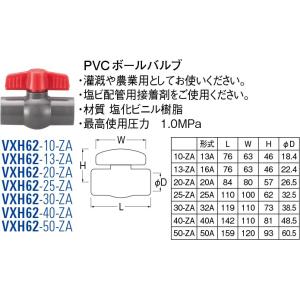 PVCボールバルブ VXH62-10-ZA [30715092] SANEI 三栄水栓製作所