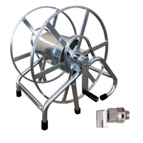 アルミホース巻取器 150m用 ホースリール [4582572510256] ラック式 トラックのア...