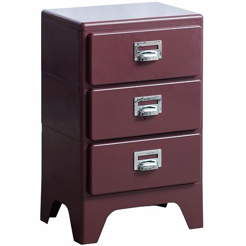 多段チェスト Cran クラン 3段 CBN-H003-WIN [563003021] ワイン レト...