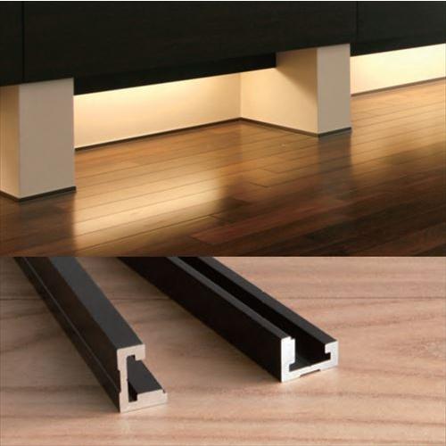 極小アルミ巾木albase 直線部材L=1800 6本入 ブラック [AL18T-B] 2t車配送 ...