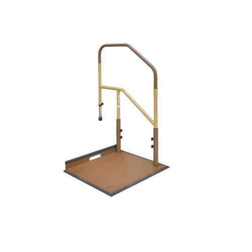 玄関用 たよレールdan ハイタイプ 片手すり踏み台無 マツ六 [BZD-01WD] 木目ダーク 4...