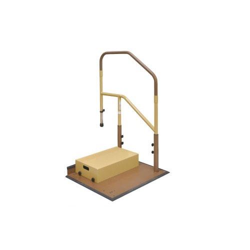 玄関用 たよレールdan ハイタイプ 片手すり踏み台付 マツ六 [BZD-02WD] 木目ダーク 4...