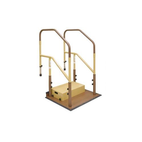 玄関用 たよレールdan ハイタイプ 両手すり踏み台付 マツ六 [BZD-04WD] 木目ダーク 4...