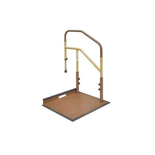 玄関用 たよレールdan ロータイプ 片手すり踏み台無 マツ六 [BZD-05WD] 木目ダーク 4...