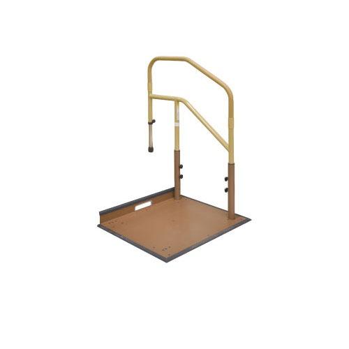 玄関用 たよレールdan ロータイプ 片手すり踏み台無 マツ六 [BZD-05WN] 木目ナチュラル...