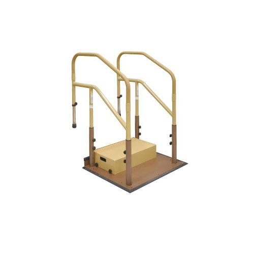 玄関用 たよレールdan ロータイプ 両手すり踏み台付 マツ六 [BZD-08WN] 木目ナチュラル...