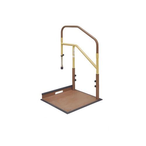 玄関用 たよレールdan 省スペースタイプ 片手すり踏み台無 マツ六 [BZD-11WD] 木目ダー...