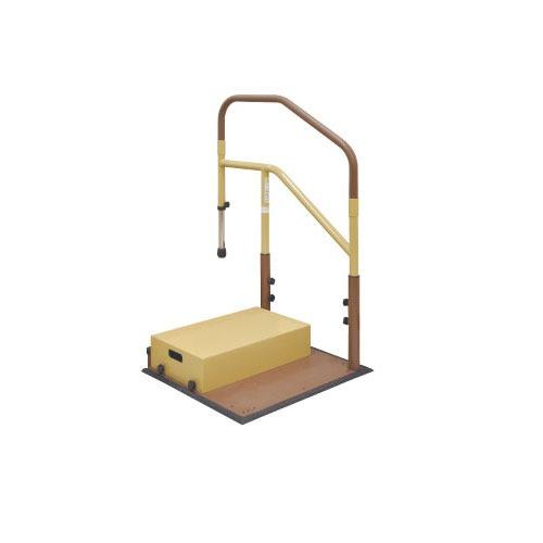 玄関用 たよレールdan 省スペースタイプ 片手すり踏み台付 マツ六 [BZD-12WD] 木目ダー...