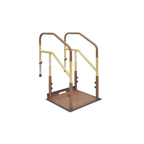 玄関用 たよレールdan 省スペースタイプ 両手すり踏み台無 マツ六 [BZD-13WD] 木目ダー...