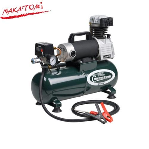 エアーコンプレッサー DC12V/43A ナカトミ [DCP-12BC] 小型・軽量 タンク容量8L...