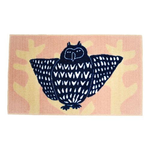 マット もりのふくろう ネイビー 45 x 75 cm [EC00002] emoemo クリーンテ...