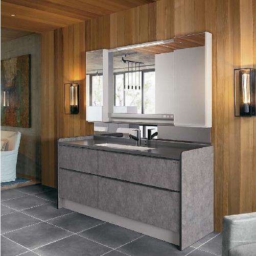 洗面化粧台 ELEENA エリーナ 間口1650mm タカラスタンダード 大型ミラー 2段スライド ...