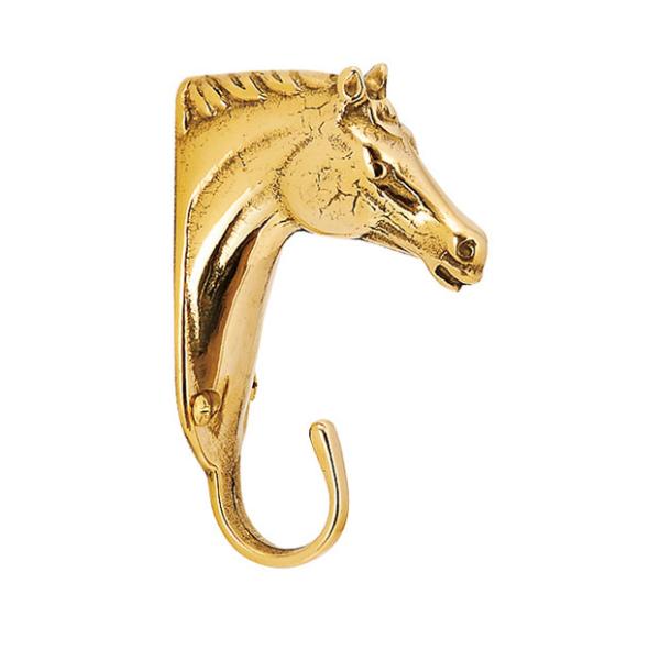 真鍮 フック(キャラクターシリーズ)金色−ホースヘッド 金色 ホースヘッド型 アンティーク ブラス ...