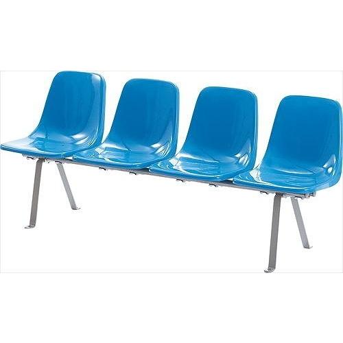 FRPパブリックベンチ 4人掛けタイプ 4人掛 背付 [KF-1602blue] ブルー モリマーキ...