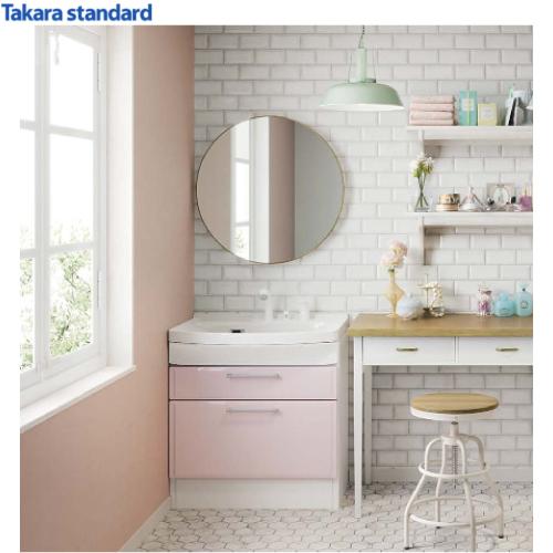 洗面化粧台 オンディーヌ(デッキ水栓) 間口750mm タカラスタンダード 2段スライド  下台のみ...