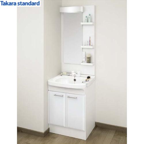 洗面化粧台 オンディーヌ(デッキ水栓) 間口600mm タカラスタンダード 1面鏡 扉タイプ 曇り止...