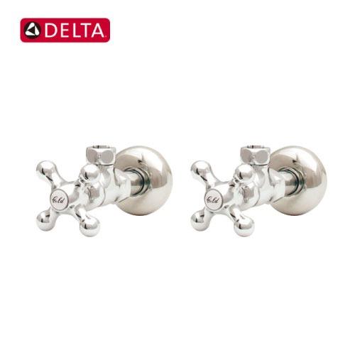 アングル止水栓 2本入 水栓アクセサリー クローム [R7057] 給排水パーツ デルタDELTA ...