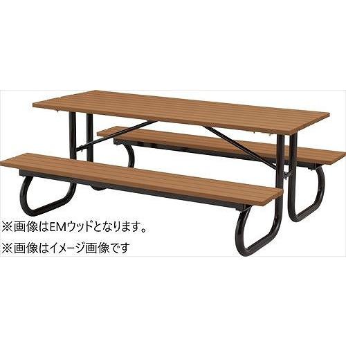再生木材テーブルベンチ 対面タイプ EMウッドタイプ [RB-1508TBGemWOOD] ブラウン...