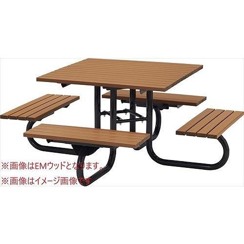 再生木材テーブルベンチ 4チェアタイプ EMウッドタイプ [RB-1608emWOOD] ブラウン ...