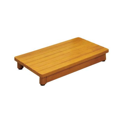 玄関用 木製踏台 マツ六 [SD600-90] W600×H90~100×D350mm ミディアムオ...