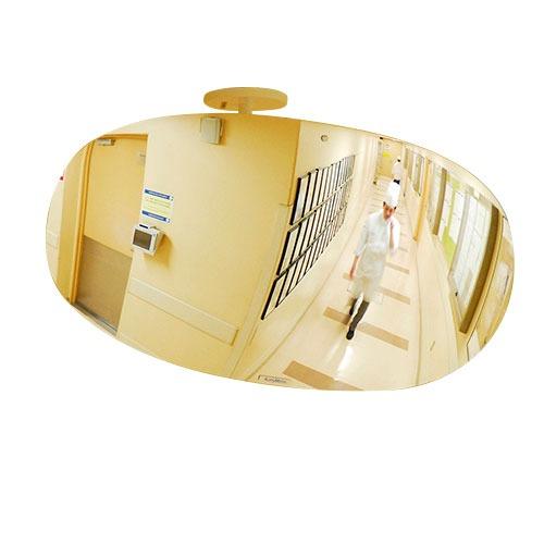 安全ミラー スーパーオーバル 配線ダクト・角パイプ用金具付 室内設置専用 [SF80TY] ミラー ...