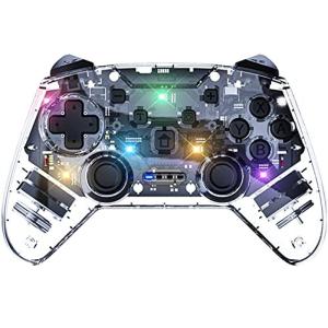 Switch/Switch lite コントローラー DOACE Switch プロコン 透明 8色変換LEDライト 無線 有線 スイッチコ
