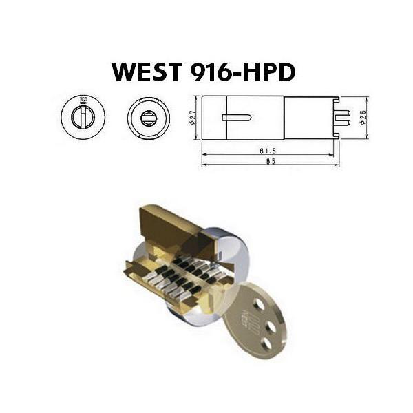 WEST ウエスト 916リプレイスシリンダー HPD 美和ロックHPD40KJ，HP40交換用
