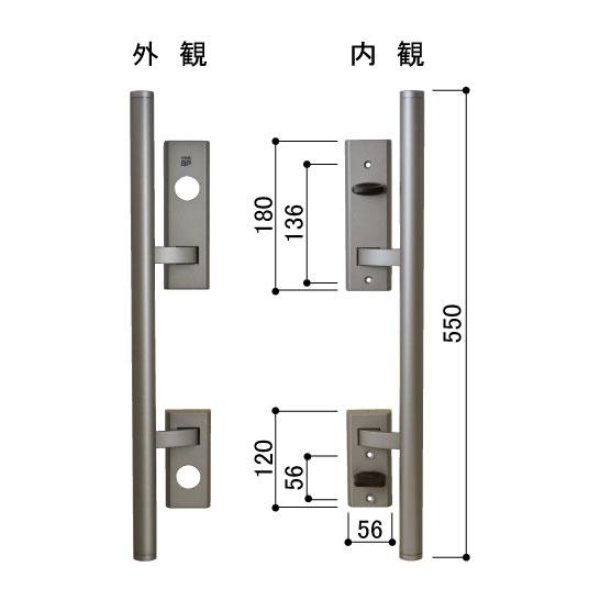 YKKAP プッシュプルハンドル（内外同一仕様）YKK YS HH-J-0629 左勝手