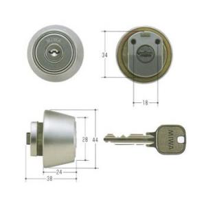 美和ロック MIWA U9 LZ2取替用シリンダー カギ3本付 MCY-122 防犯