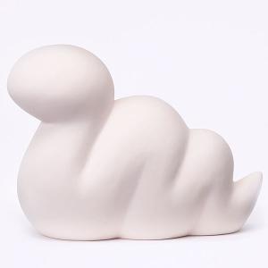 ［4個まで購入可］色塗り工作　お絵かき陶器貯金箱　ヘビ / おえかき 貯金箱