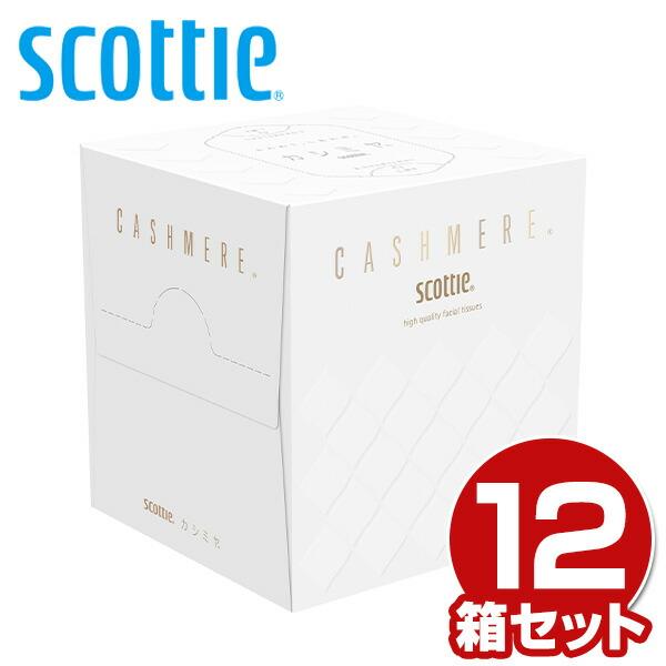 スコッティ ティッシュペーパー カシミヤ キューブ 日本製 160枚(80組)×12箱 ボックスティ...