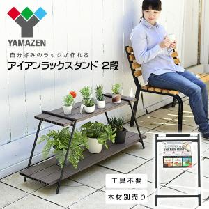 山善（YAMAZEN） アイアンラック 2段 (木材別売り) 2個組 IRS-2(2)*2