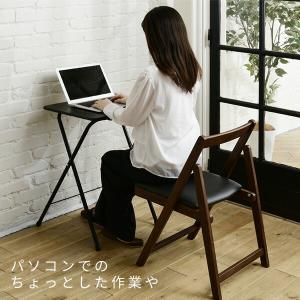 折りたたみ ミニテーブル 組み立て不要 高さ7...の詳細画像4