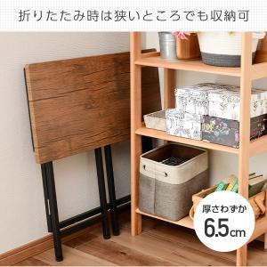折りたたみテーブル 組み立て不要 (幅80 奥...の詳細画像3