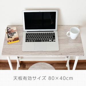 折りたたみテーブル 組み立て不要 (幅80 奥...の詳細画像5