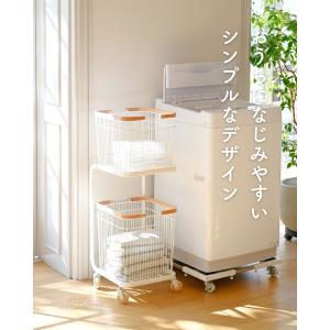 ランドリーバスケット キャスター付き 2段 お...の詳細画像3