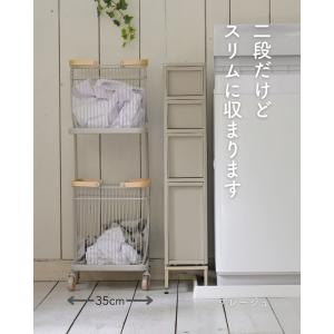 ランドリーバスケット キャスター付き 2段 お...の詳細画像4