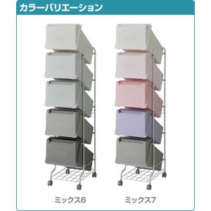 ゴミ箱 分別 縦型 21L×5段 キャスター付...の詳細画像4