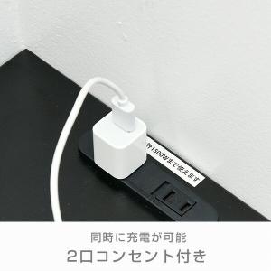 デスク 2口コンセント付き 幅80 奥行49 ...の詳細画像5