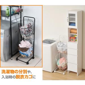 ランドリーバスケット 洗濯かご 2段 キャスタ...の詳細画像3