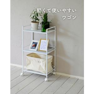 キャスター付き スチールラック 3段 幅42....の詳細画像1