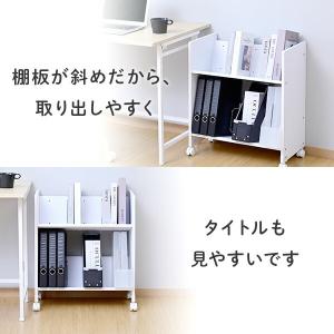 ファイルワゴン ファイルラック 2段 斜め キ...の詳細画像2