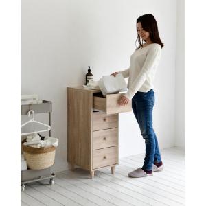チェスト 木製 ホコリの入りにくい スリム 4...の詳細画像2