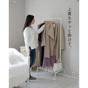 ハンガーラック 棚付き キャスター付き 幅60...の詳細画像3